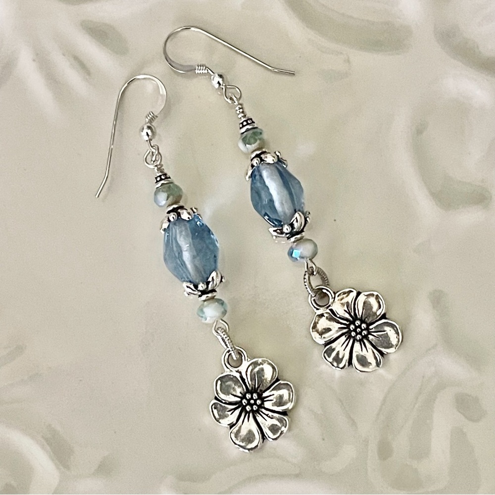 ARTISAN Earrings - “Summer Blues” Dangles - Picture 5 of 11